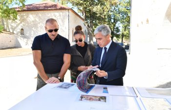 Prezident və birinci xanım Şuşada yeni inşa olunan bir sıra obyektlərdə işlərin gedişi ilə tanış olublar