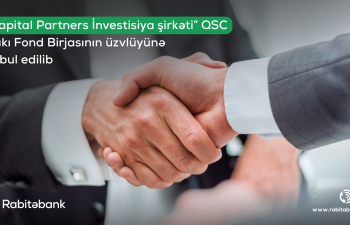 “Capital Partners İnvestisiya şirkəti” QSC Bakı Fond Birjasının üzvlüyünə qəbul edilib