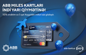 ABB Miles kartları indi 50% endirimlə