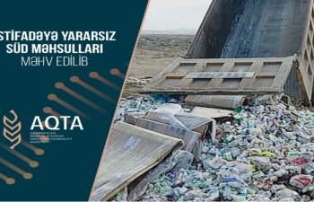 İstehlaka yararsız 10 ton süd məhsulu məhv edilib