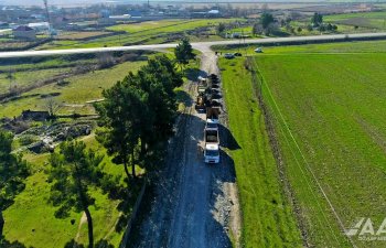 Ağsuda 12 yaşayış məntəqəsini birləşdirən yol yenidən qurulur - VİDEO - FOTO