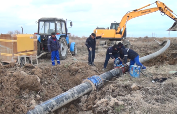 Xızıda yeni qapalı boru vasitəsi ilə su xətti çəkilib - FOTO