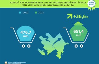 Cari ildə qeyri-neft sektoru üzrə ixrac 36%-dən çox artıb