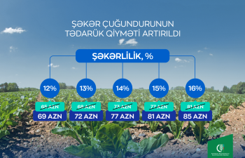 Şəkər çuğundurunun tədarük qiyməti artırılıb