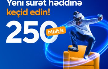 “Baktelecom” ölkədə ilk dəfə 250 Mbit/s sürətində internet tarifini təqdim edir