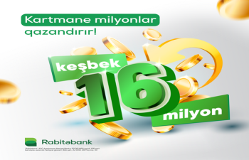 Rabitəbank müştəriləri ötən il 16 milyon manatdan artıq keşbek qazanıblar