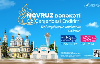 AZAL Od çərşənbəsində Almatı və Astana istiqamətlərində aviabiletlərə endirim təklif edir