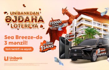 Unibank müştəriləri üçün 1500000 manatlıq “Əjdaha” lotereya keçirir