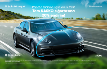 PAŞA Sığortadan “Porsche” markalı avtomobillər üçün kampaniya!