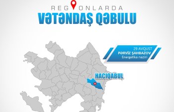 Energetika naziri Hacıqabulda vətəndaşları qəbul edəcək