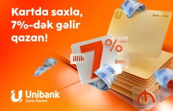 Pulunu
Unibank kartında saxla, 7 % gəlir qazan!