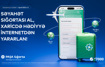 PAŞA Sığorta səyahətə gedən müştərilərinə hədiyyə internet paket təqdim edir!