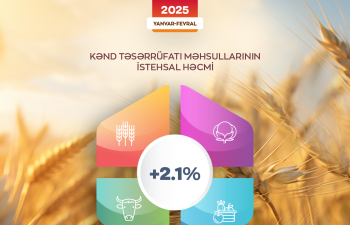 Azərbaycanda kənd təsərrüfatı məhsullarının ümumi istehsal həcmi artıb