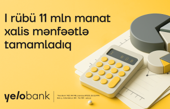 Yelo Bank birinci rübdə pozitiv artım dinamikası nümayiş etdirib