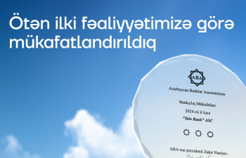 Yelo Bank 2024-cü ildəki fəaliyyətinə görə mükafatlandırıldı