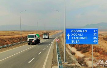 Ağdam-Əsgəran-Xocalı-Xankəndi yolunun tikintisi sürətlə davam etdirilir
