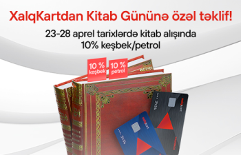XalqKart-da Kitab Gününə özəl 10% keşbek