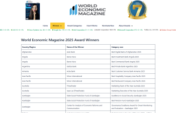 İİTKM “World Economic Magazine Awards 2025” müsabiqəsində ali mükafata layiq görülüb