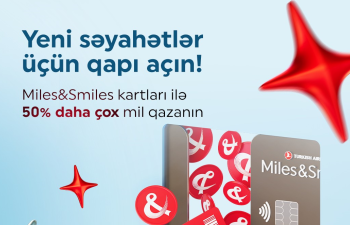 “Miles&Smiles PAŞA Bank” kart sahibləri üçün 50% əlavə mil kampaniyası!