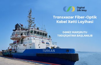 Transxəzər Fiber-Optik Kabel Xətti üzrə dəniz marşrutu tədqiqatına başlanılıb