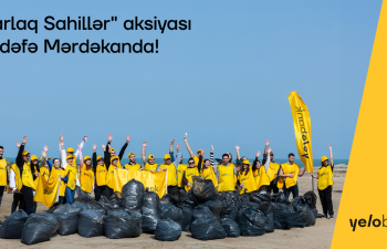 Yelo komandası Mərdəkan çimərliyində təmizlik aksiyası həyata keçirib