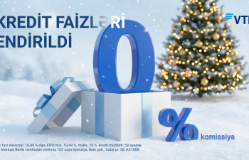 Yeni il ərəfəsində VTB Azərbaycan ilin sonuna qədər nağd kreditlər üzrə faiz dərəcələrini endirdi!
