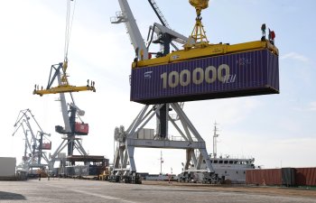Bakı Beynəlxalq Dəniz Limanında konteyner yükaşırması ilk dəfə 100 000 TEU-ya çatıb