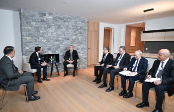 Prezident İlham Əliyev Davosda &ldquo;Brookfield Asset Management&rdquo; şirkətinin prezidenti ilə görüşüb