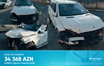 PAŞA Sığorta 33 368 AZN zərəri ödədi!