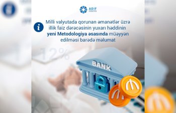 Milli valyutada qorunan əmanətlər üzrə illik faiz dərəcəsinin yuxarı həddinin yeni Metodologiya əsasında müəyyən edilməsi barədə məlumat