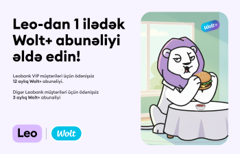 Leobank və Wolt müştərilər üçün ödənişsiz abunəlik kampaniyasına start verib