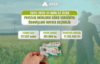 Payızlıq əkinlərə görə subsidiya ödənişlərinə başlanılıb