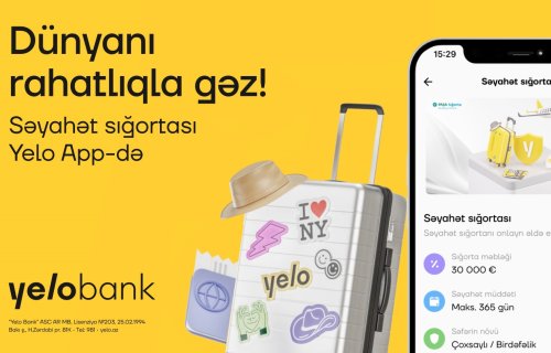Tam onlayn səyahət sığortası Yelo App-də