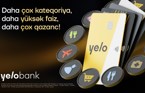 Yelo kartların cashback şərtləri yeniləndi - daha çox limit, daha yüksək cashback!