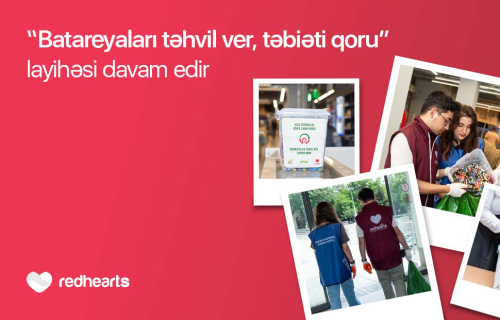 “Batareyaları təhvil ver, təbiəti qoru” layihəsi çərçivəsində 96 kq işlənmiş batareya toplanaraq təhvil verilib