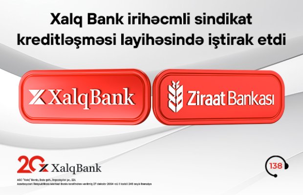 Xalq Bank beynəlxalq maliyyə bazarında növbəti layihədə iştirak edib