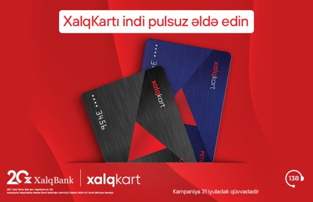 XalqKart indi pulsuz!