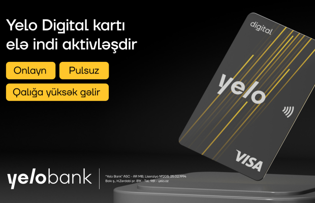 Yelo Bank-dan yeni rəqəmsal kart: Yelo Digital Card!