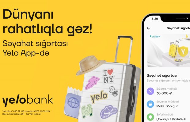 Tam onlayn səyahət sığortası Yelo App-də