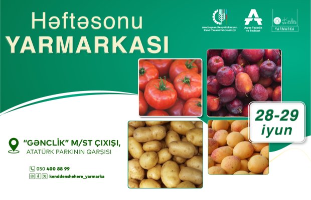 Bakıda “Kənddən Şəhərə” həftəsonu yarmarkası təşkil olunacaq