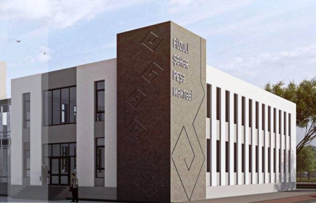 Füzulidə Peşə Təhsil Mərkəzinin yeni binası inşa olunur