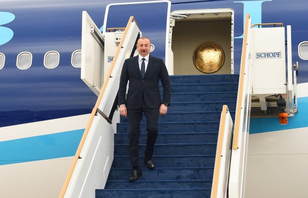 Prezident İlham Əliyev Birləşmiş Ərəb Əmirliklərinə işgüzar səfərə gəlib