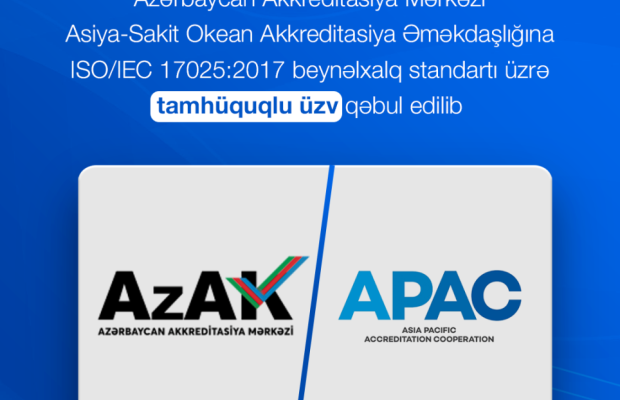 Azərbaycan Akkreditasiya Mərkəzi APAC-a tamhüquqlu üzv qəbul edilib