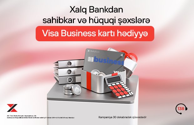 Sahibkar və hüquqi şəxslər üçün Visa Business kartı