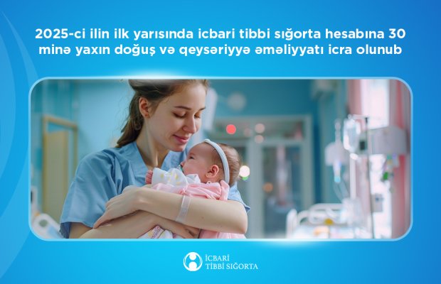 2025-ci ilin ilk yarısında icbari tibbi sığorta hesabına 30 minə yaxın doğuş icra olunub