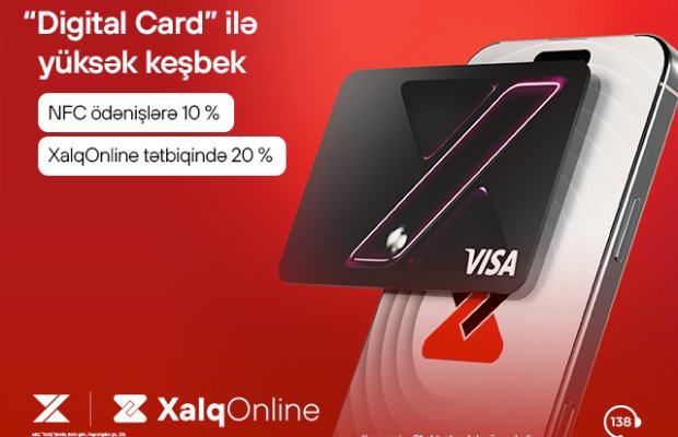 Xalq Bankdan Digital Card-la əməliyyatlara 20 %-dək keşbek!