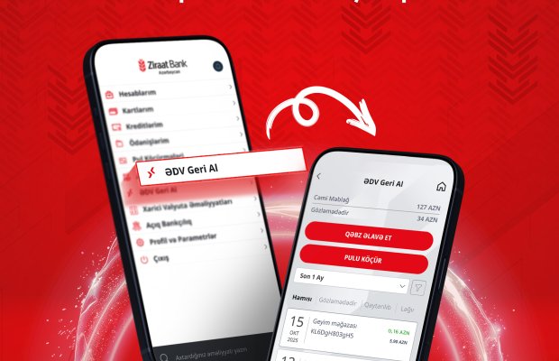 Ziraat Bank Azərbaycan müştəriləri üçün “ƏDV Geri Al” funksiyasını istifadəyə verdi